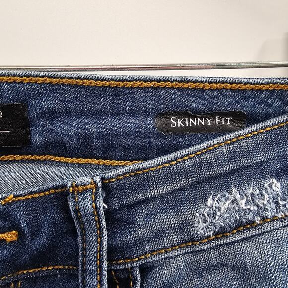 Judy Blue Jeans Womens Size 27 Blue Denim Skinny Distressed Ripped Cheetah - Picture 10 of 10